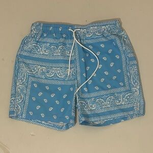 Blue Bandana Print Shorts